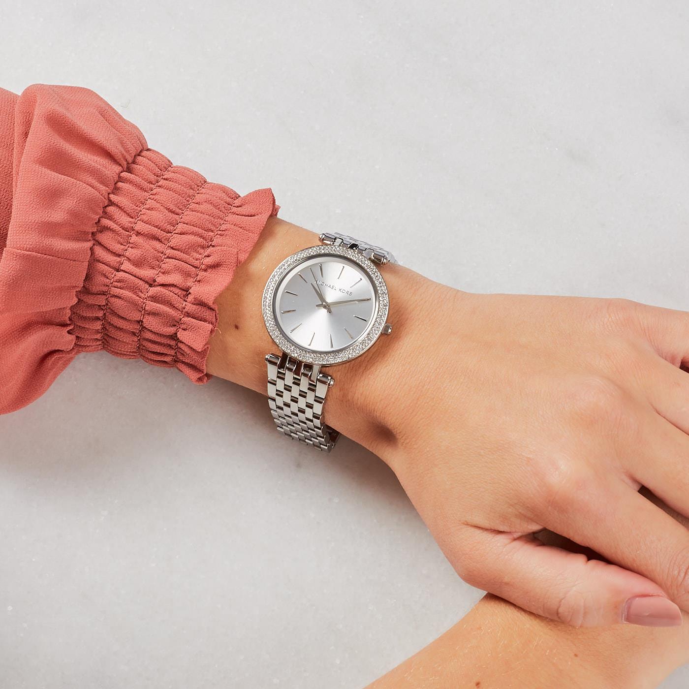 Michael Kors MK3190 Darci Silver Dial Pave Bezel Women's Watch Michael Kors MK3190 Darci Silver Dial Pave Bezel Women's Watch